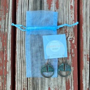 Teal and Bronze Earrings